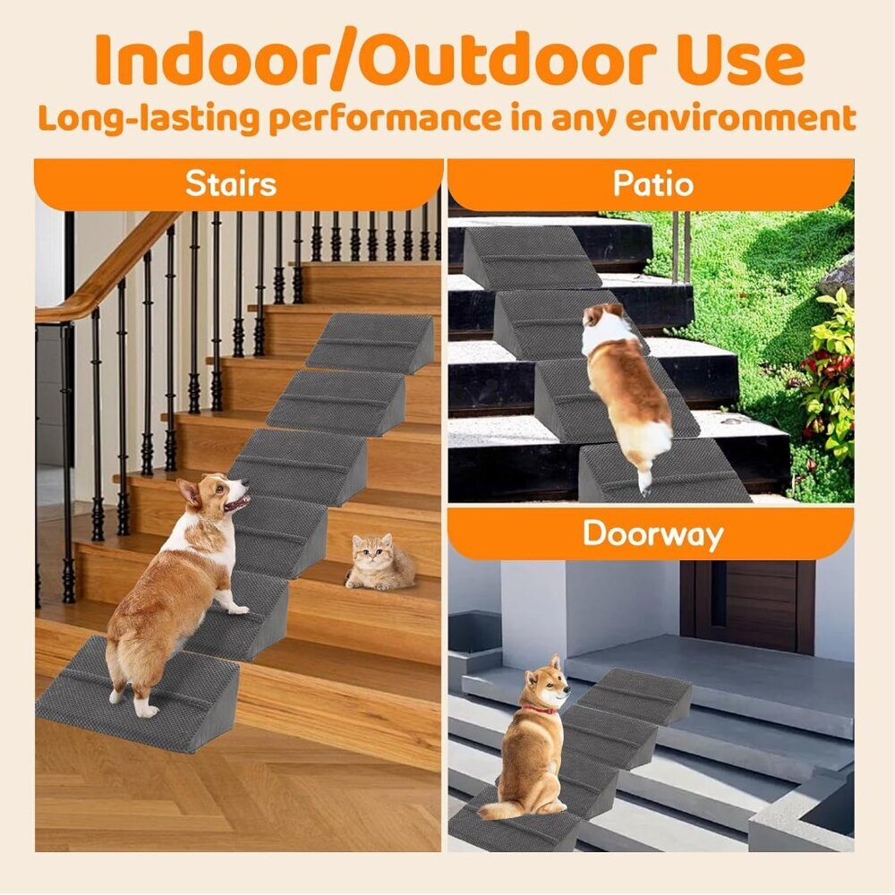 2026 Upgrade Non-Slip Dog Ramps/Stairs for Staircase 6 Pack